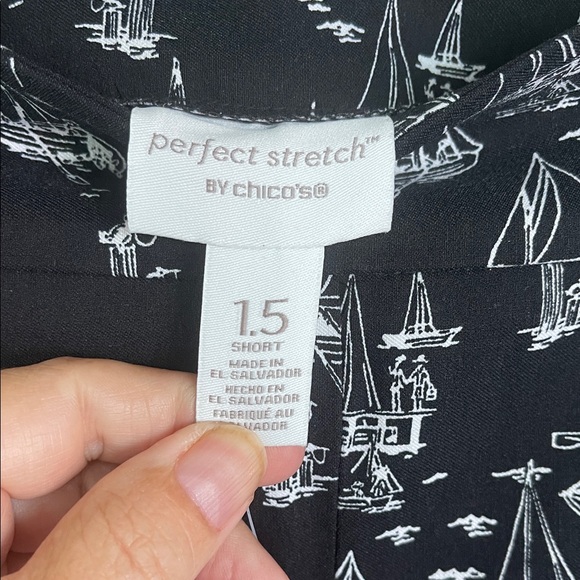 Chico's Black and White Nautical Print Shorts - Picture 2 of 3